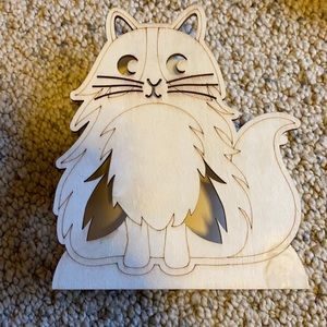 Wooden cat nightlight